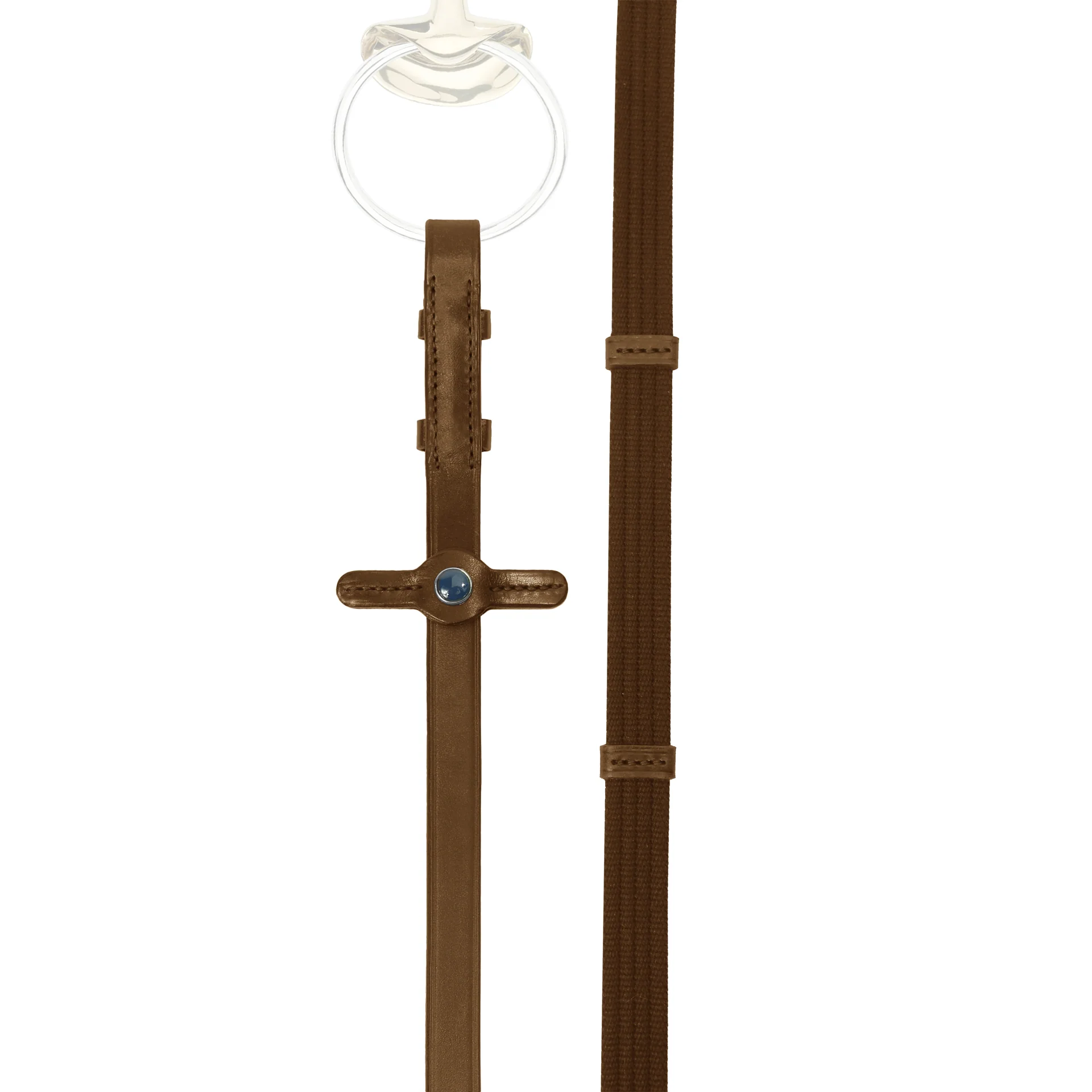 Web reins narrow with 5 leather stops and hooks - Image 3