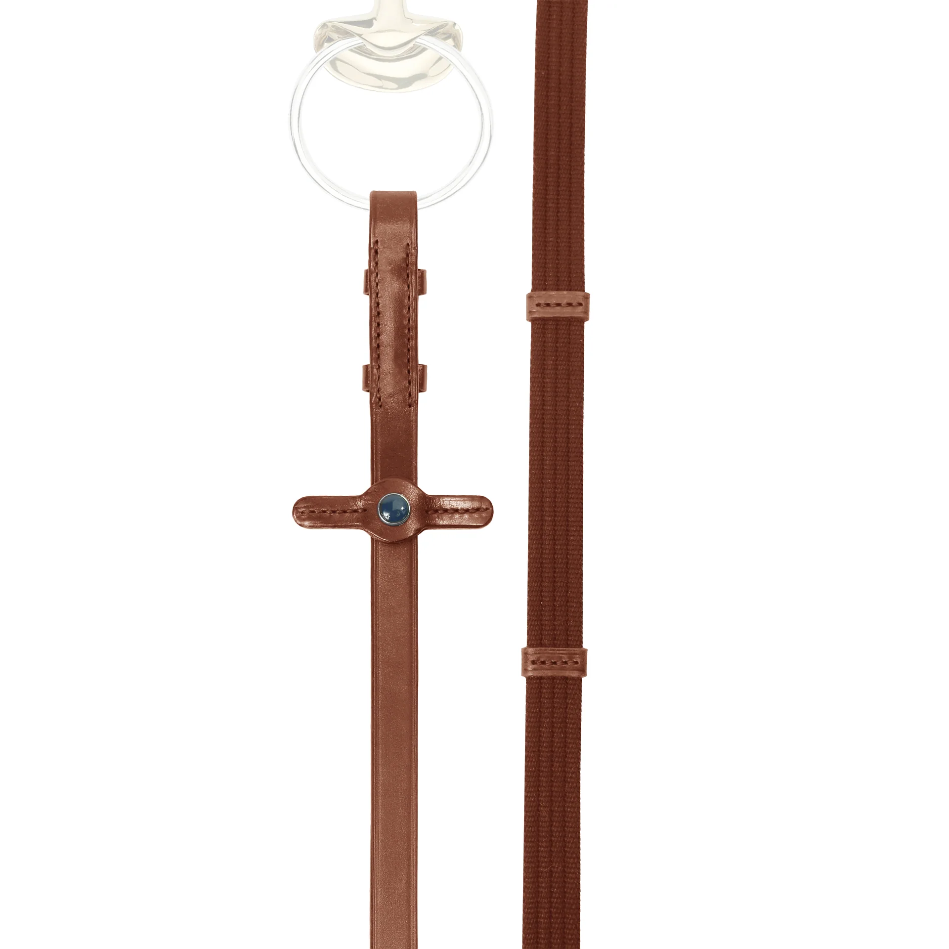 Web reins narrow with 5 leather stops and hooks - Image 4